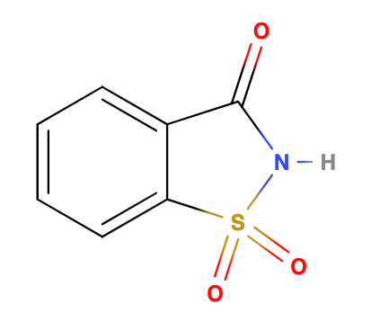Structural formula of saccharine
